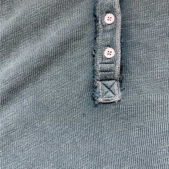 Free People We The Free Taylor Henley Tunic Top Teal Oversized Slouchy Boho Lg - Picture 14 of 15